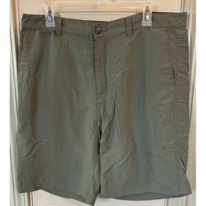 REI Mens Size 36 Green Flat Front Hiking Outdoor Chino Shorts 100% Nylon